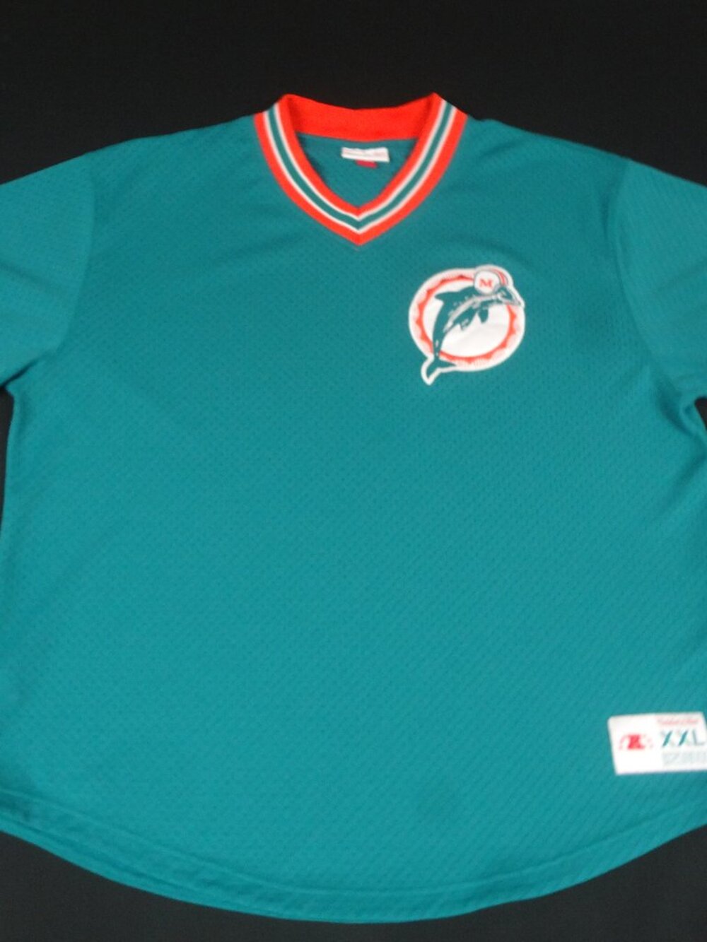 MITCHELL & NESS RETRO MIAMI DOLPHINS FOOTBALL JERSEY GREEN SZ 52 2XL L57